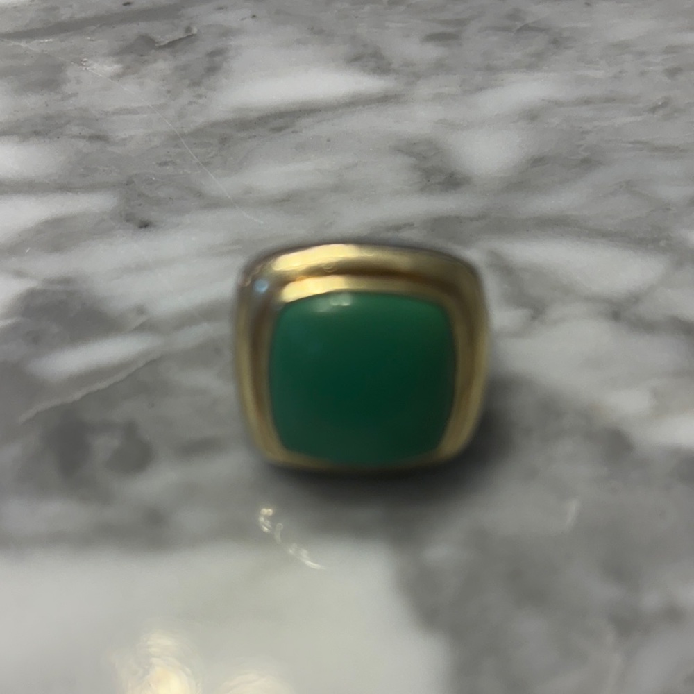David Yurman Turquoise Silver and Gold Albion Ring Sz 7 - Picture 3 of 7